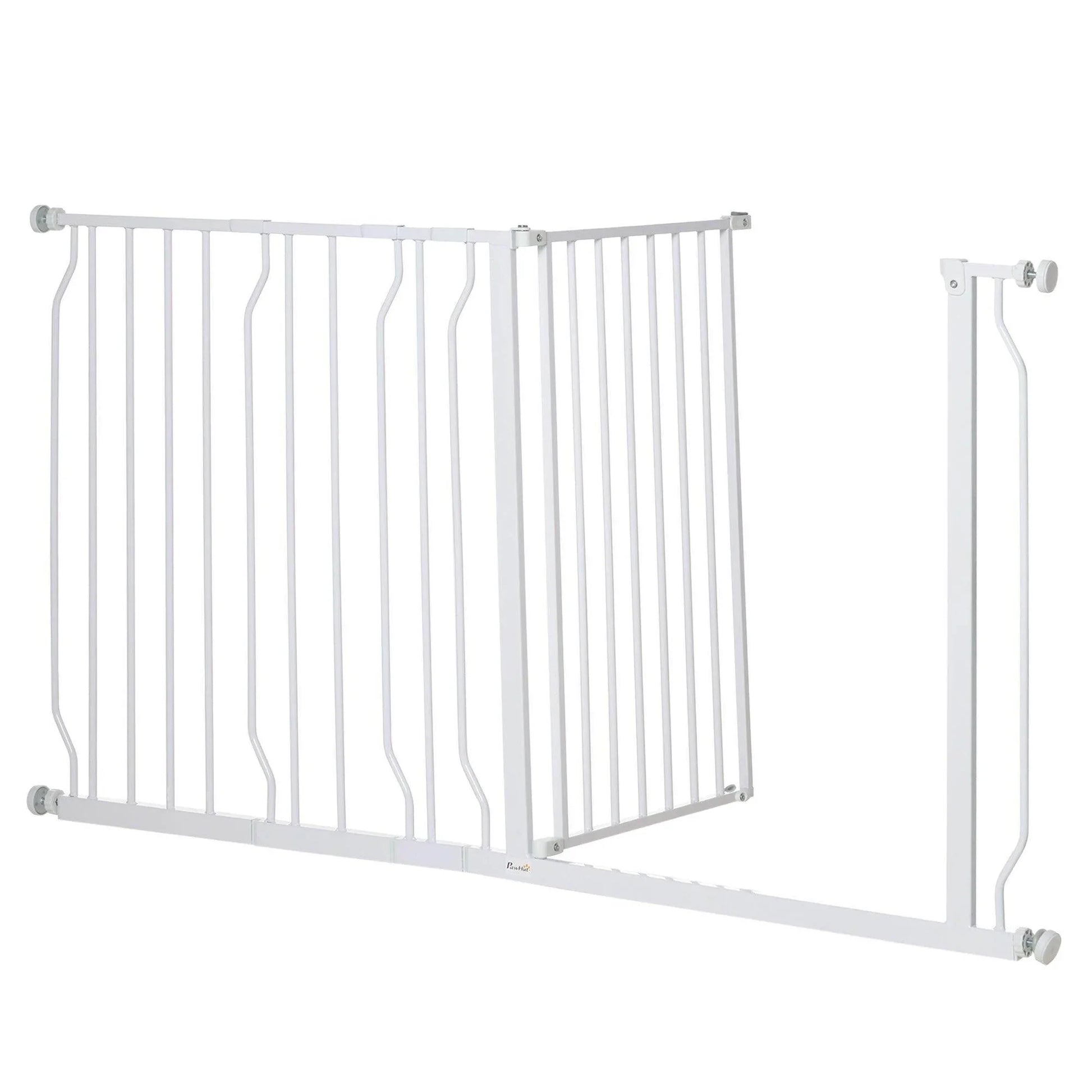 PawHut Dog Gate Extra Wide for Stairways - 76H x 75-145W cm - ALL4U RETAILER LTD