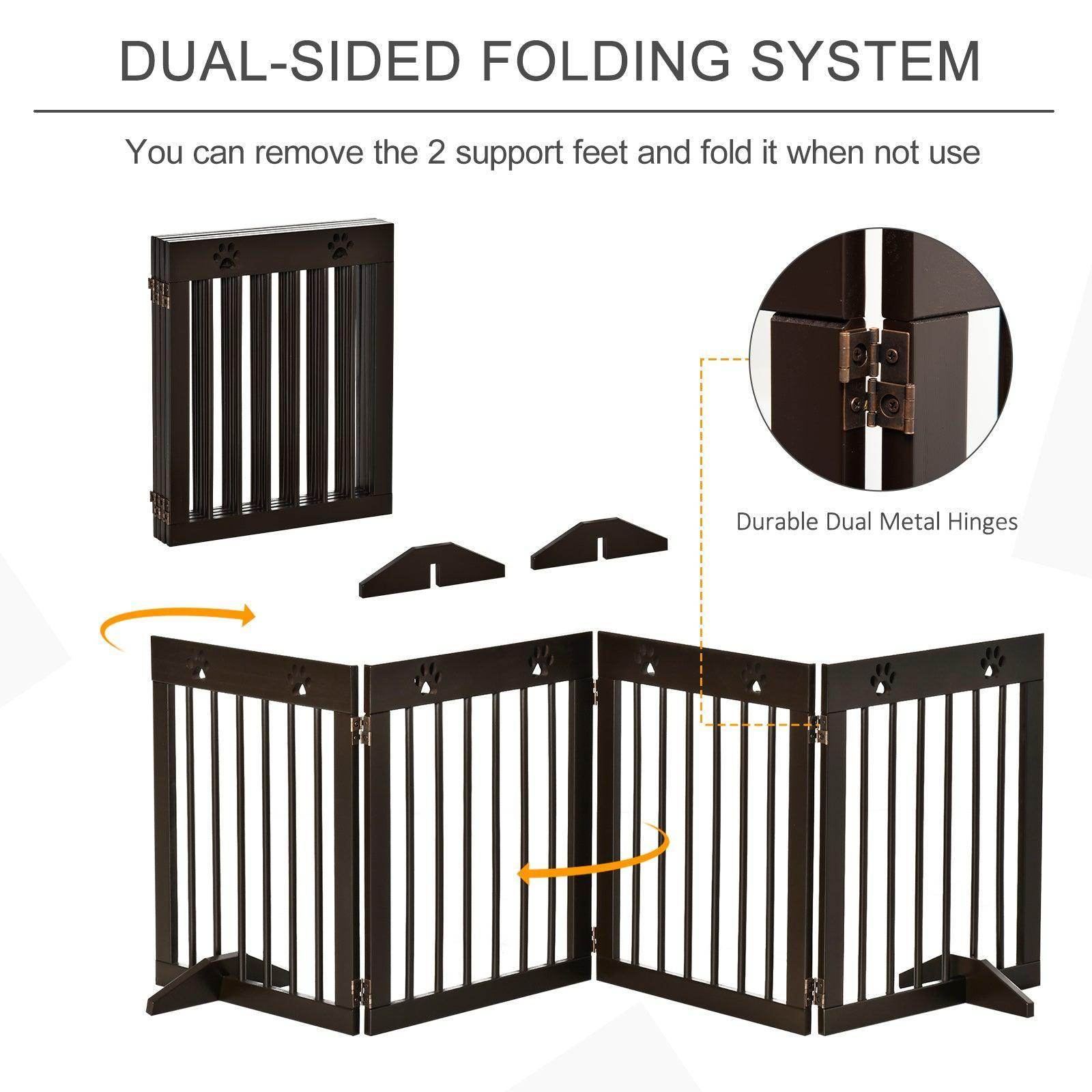 PawHut Foldable Pet Gate for Doorway Stairs - 61cm Tall - ALL4U RETAILER LTD