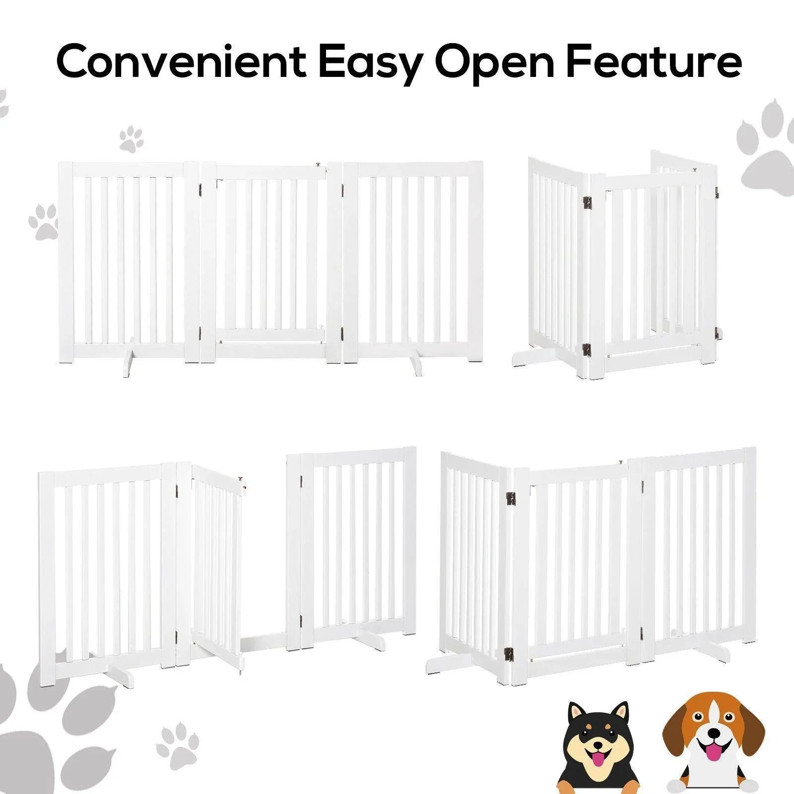 PawHut Freestanding Pet Barrier Fence - White - ALL4U RETAILER LTD
