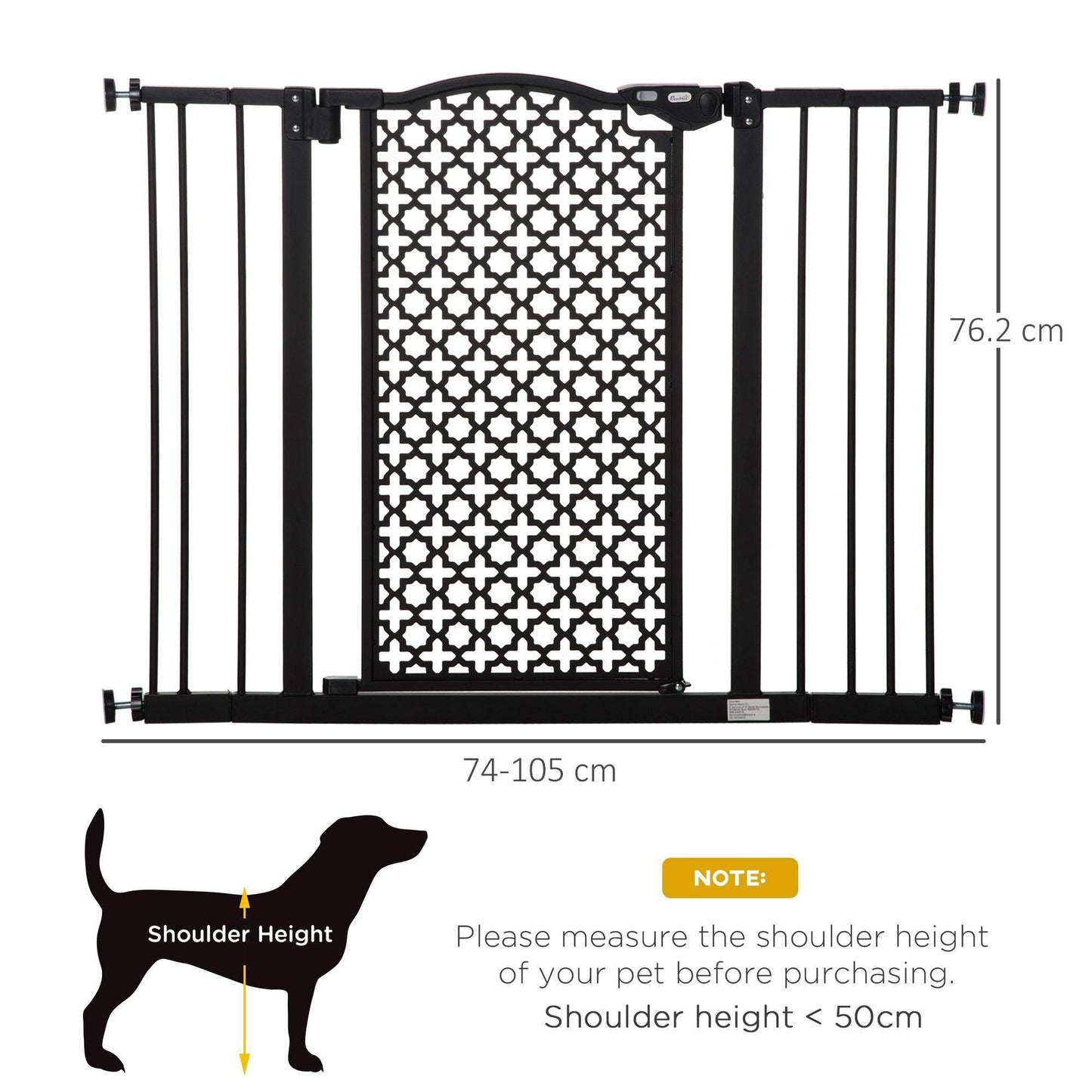 PawHut Pet Gate - Auto Close Safety Barrier - ALL4U RETAILER LTD