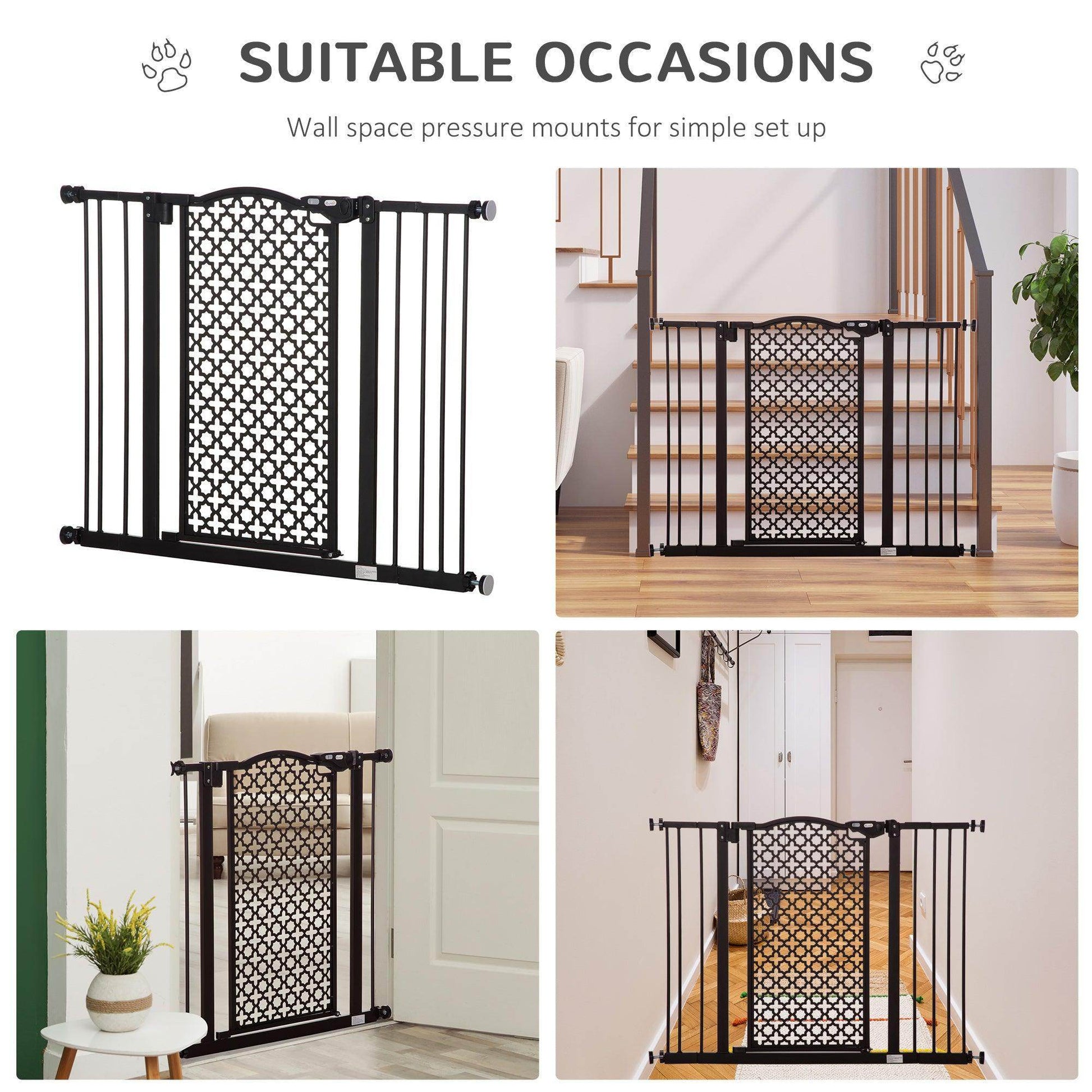 PawHut Pet Gate - Auto Close Safety Barrier - ALL4U RETAILER LTD