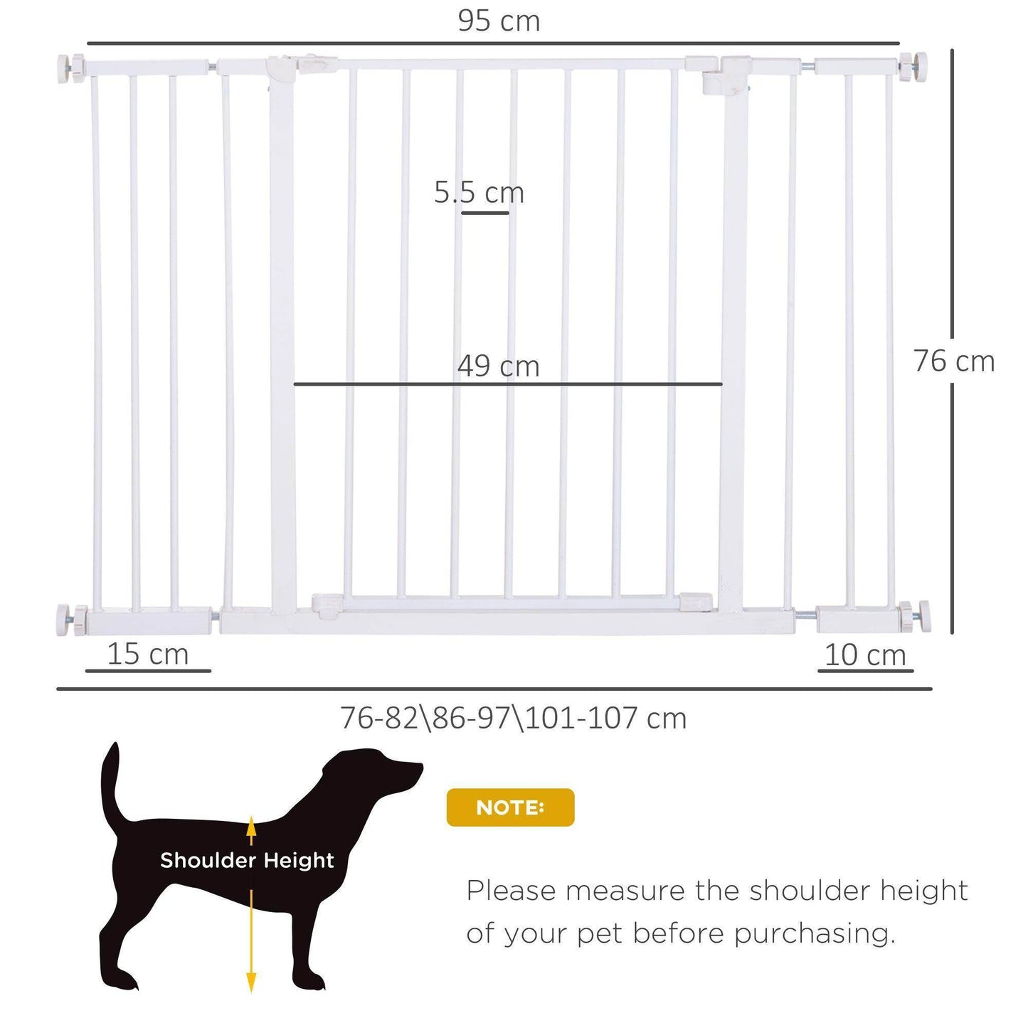 PawHut Pet Safety Gate - Adjustable - ALL4U RETAILER LTD
