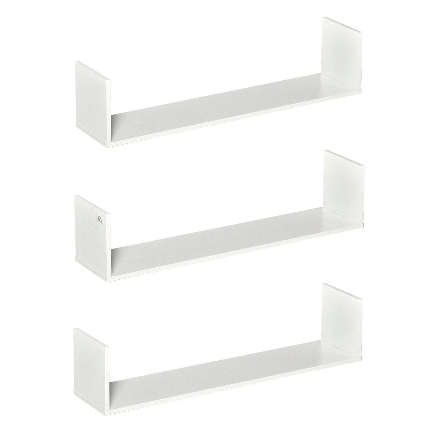 PawHut Wooden Floating Shelves Set - White - ALL4U RETAILER LTD