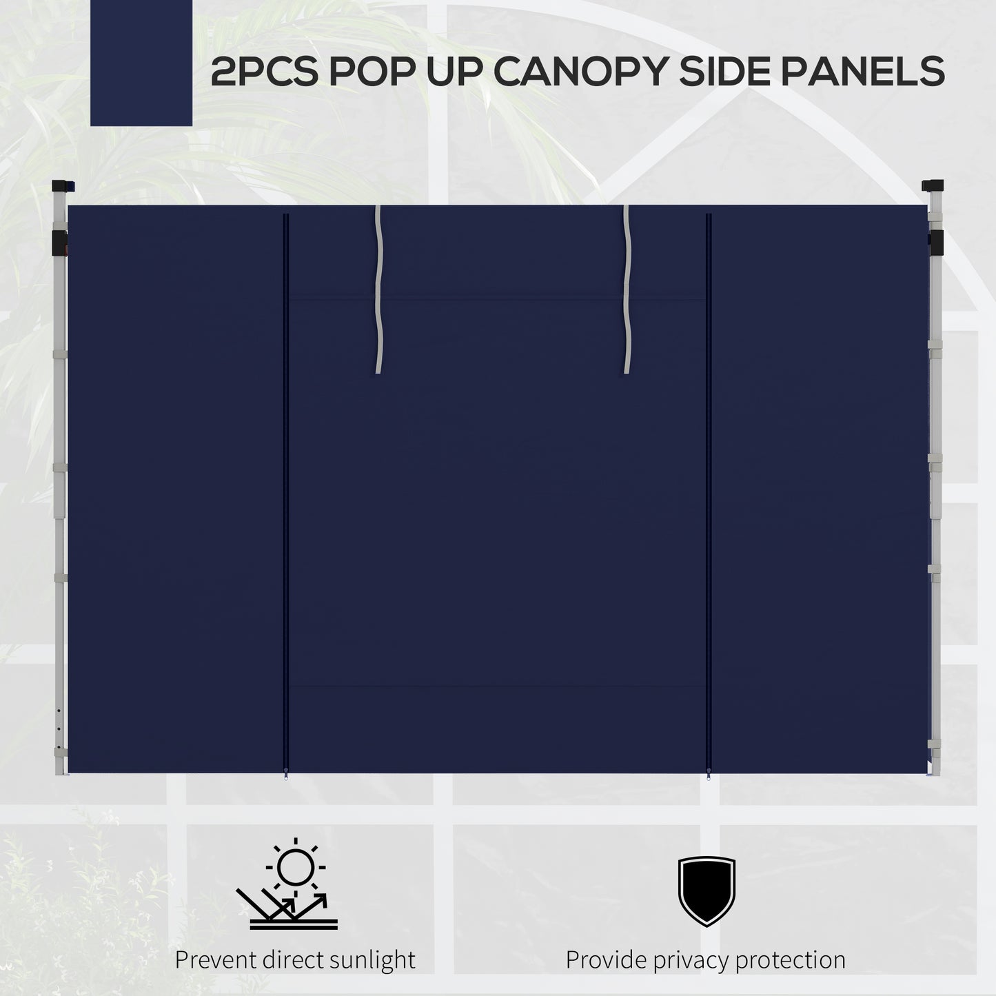 Outsunny Replacement Gazebo Side Walls Set 195 x 295 cm For 3x3m Or 3x6m Canopies Blue