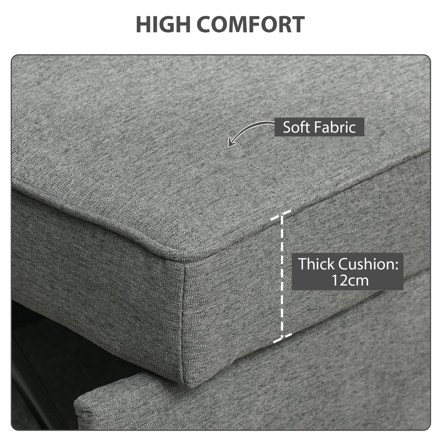 HOMCOM 3 In 1 Click Clack Two Seat Sofa Bed With Adjustable Backrest And Pull Out Bed For Living Room And Bedroom Grey