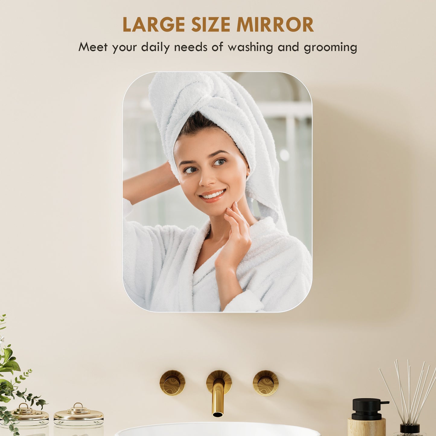 HOMCOM White Bathroom Medicine Cabinet With Mirror And Adjustable Shelves Soft Close Hinges