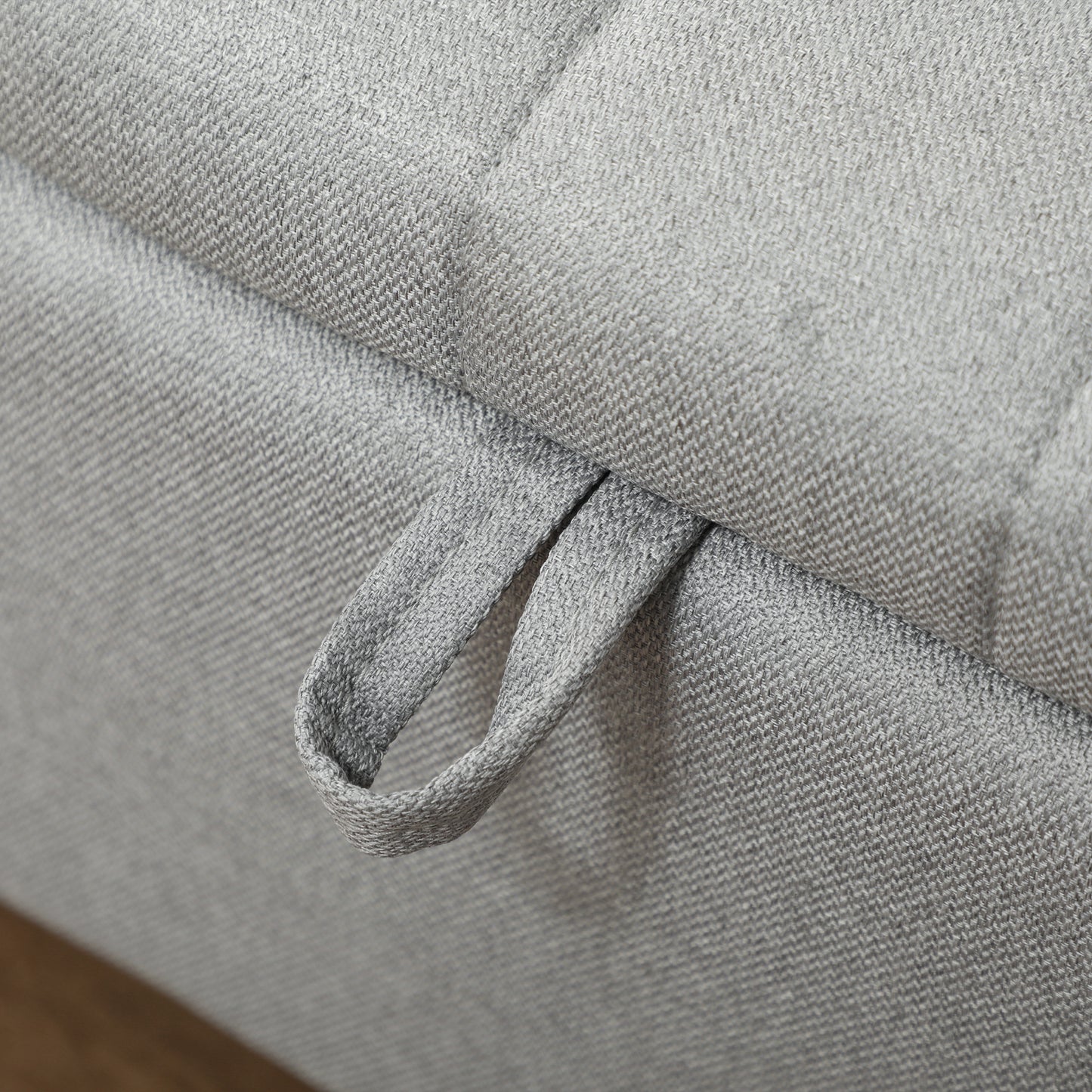 HOMCOM Linen-Look Storage Ottoman 92 x 31 cm Light Grey Padded Lid For Comfort And Hidden Storage