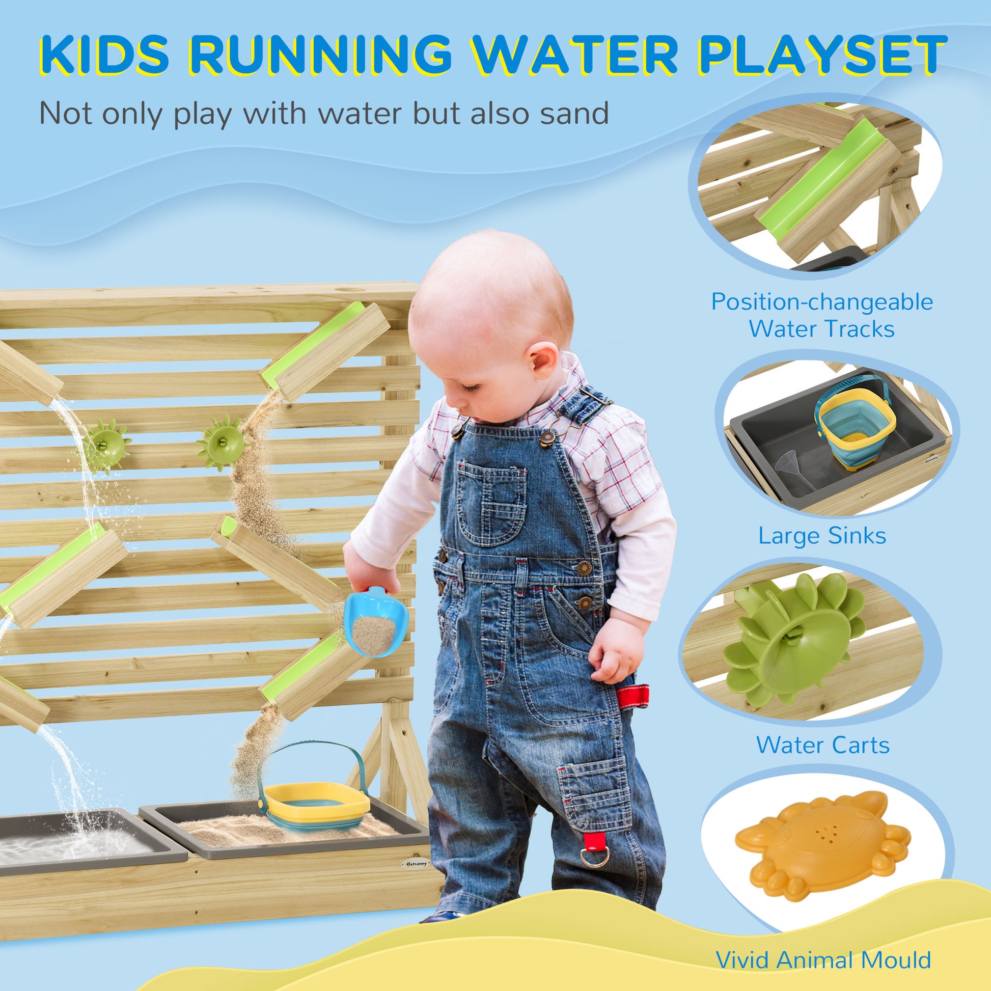 AIYAPLAY Outdoor Water and Sand Playset for Kids with 18 Fun Accessories - ALL4U RETAILER LTD