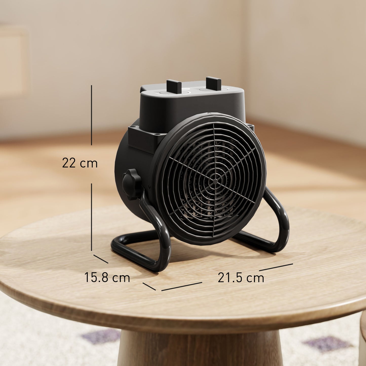 HOMCOM 2000W Portable Ceramic Electric Space Heater With Fan And Dual Safety Overheat Protection Black