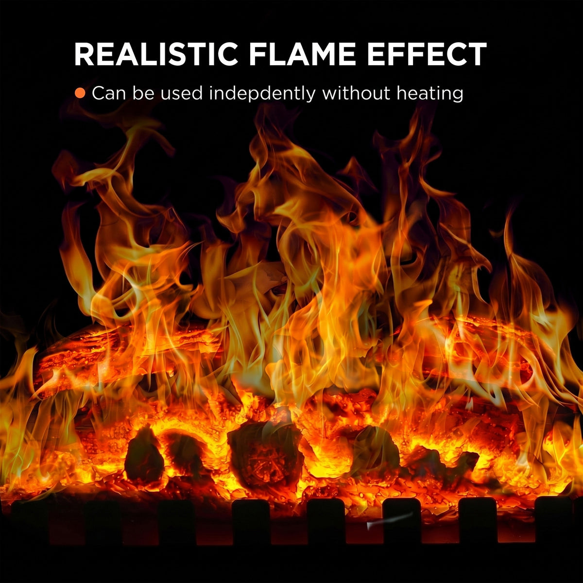 HOMCOM Freestanding Electric Fireplace With Led Flame And Safe Heating