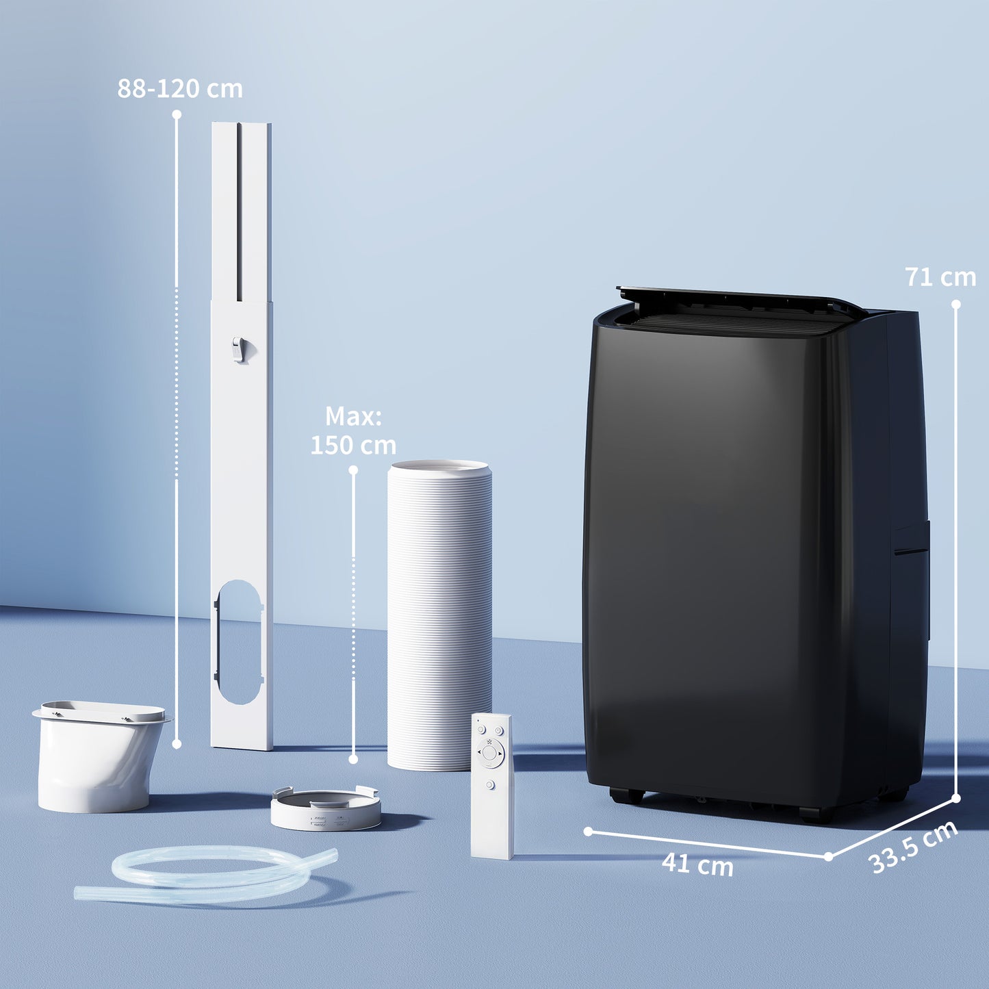HOMCOM Portable Air Conditioner 12000 BTU 4 In 1 Dehumidifier Cooling Fan With Child Lock For Rooms Up To 35 Sqm
