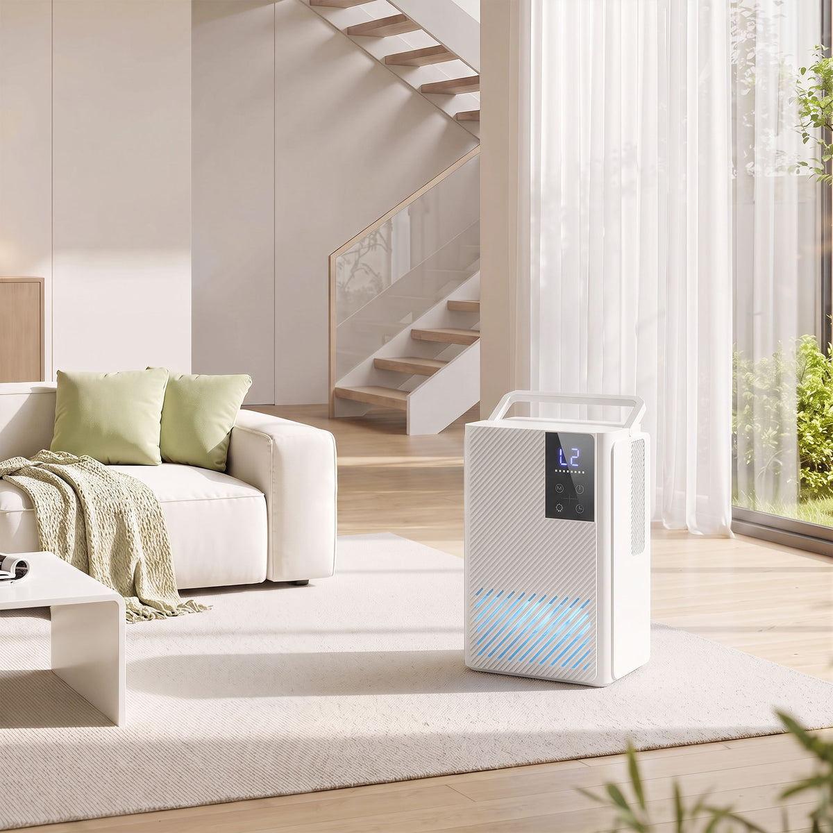 HOMCOM 400mL Daily Dehumidifier With RGB Lights Sleep Mode and Timer