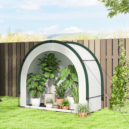 Outsunny Foldable Portable Mini Greenhouse With Zipper Door PE Base 200 x 80 x 164 cm Green