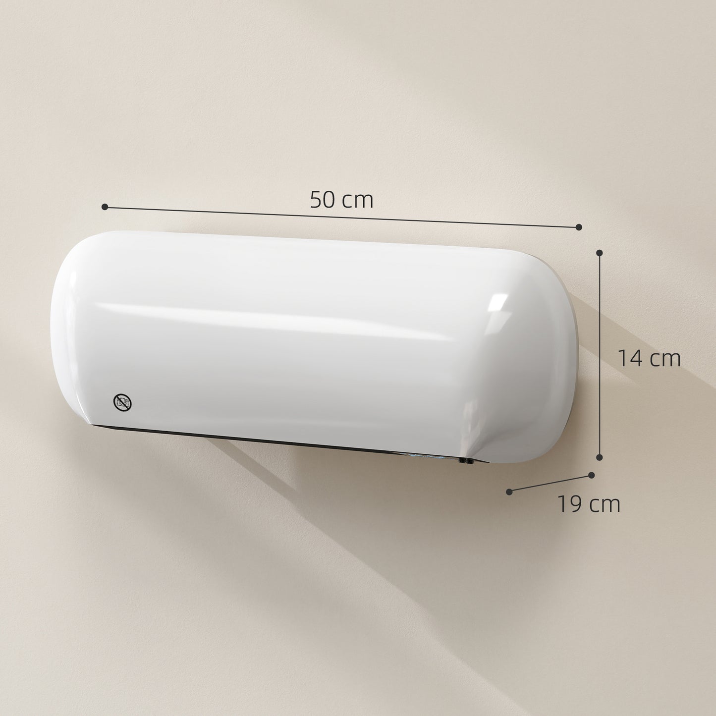 HOMCOM 2000W Ceramic Heater with Fan and Remote Programmable Schedule Adjustable Thermostat Wall Mount White
