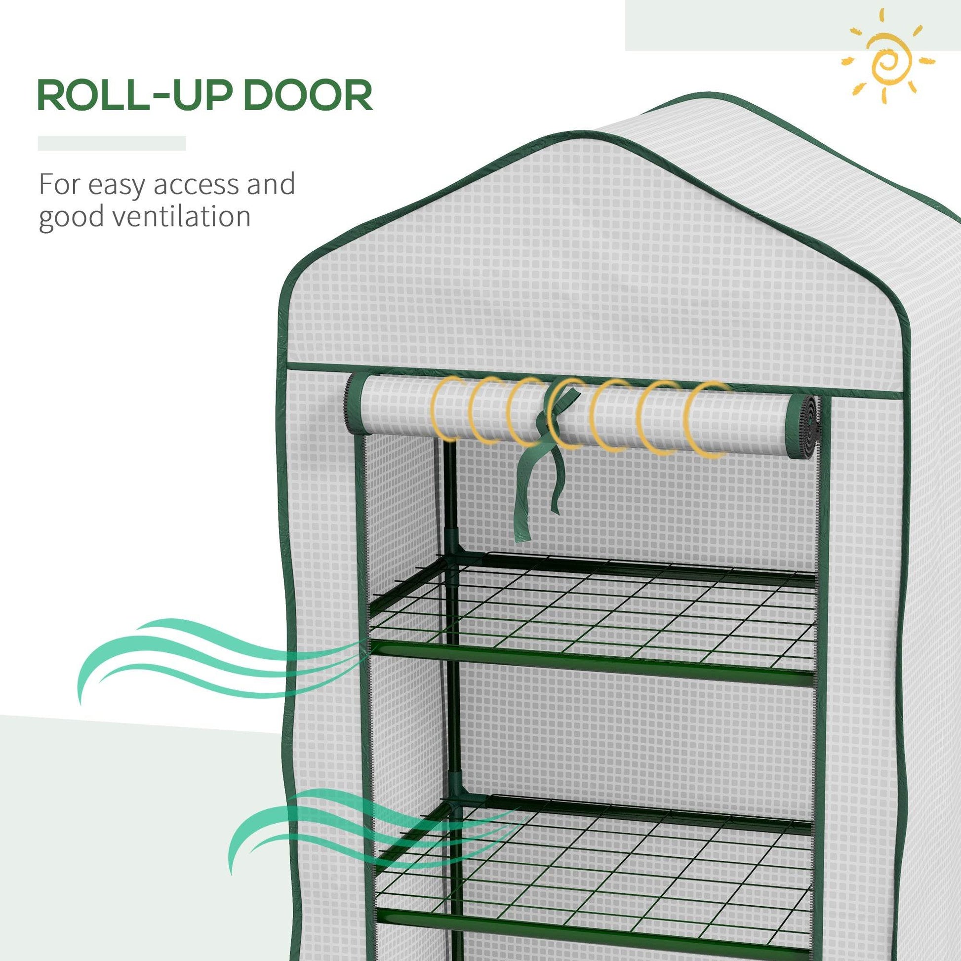 Three-Tier Portable Mini Greenhouse - White | Aosom UK - ALL4U RETAILER LTD