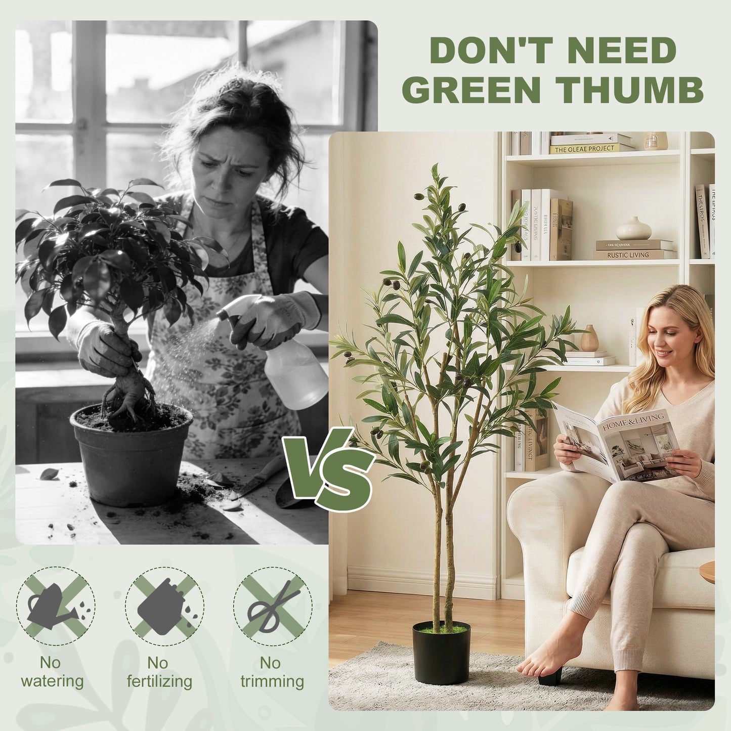 HOMCOM 120 Cm Silk Artificial Olive Tree With 303 Leaves In Cement Pot For Living Room Or Office Decor