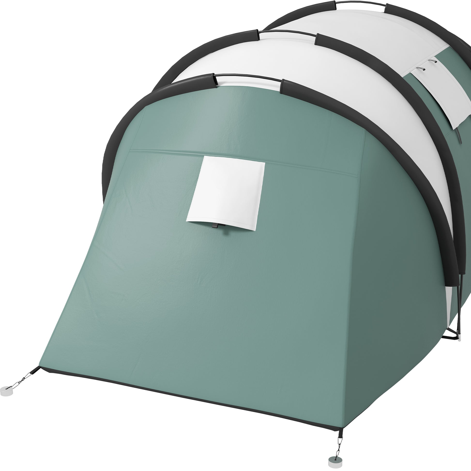 Outsunny Family Camping Tent with 2 Bedrooms and Living Area, 3000mm Waterproof, Ideal for Fishing, Hiking, and Festivals - Dark Green - ALL4U RETAILER LTD