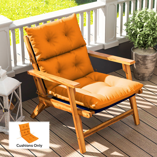 Outsunny 115 X 56 Cm Rocking Chair Padded Seat Cushion Orange With Tie Fastenings For Garden Patio