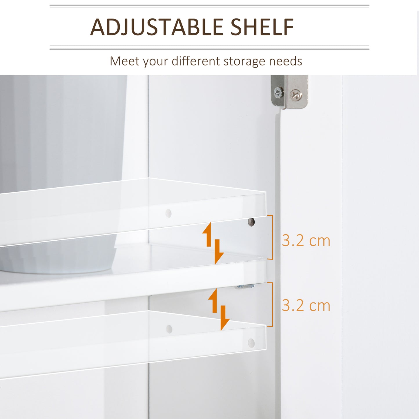 Kleankin Bathroom Furniture Set Mirror Cabinet Wall Mounted With Adjustable Shelf White And Wood Grain