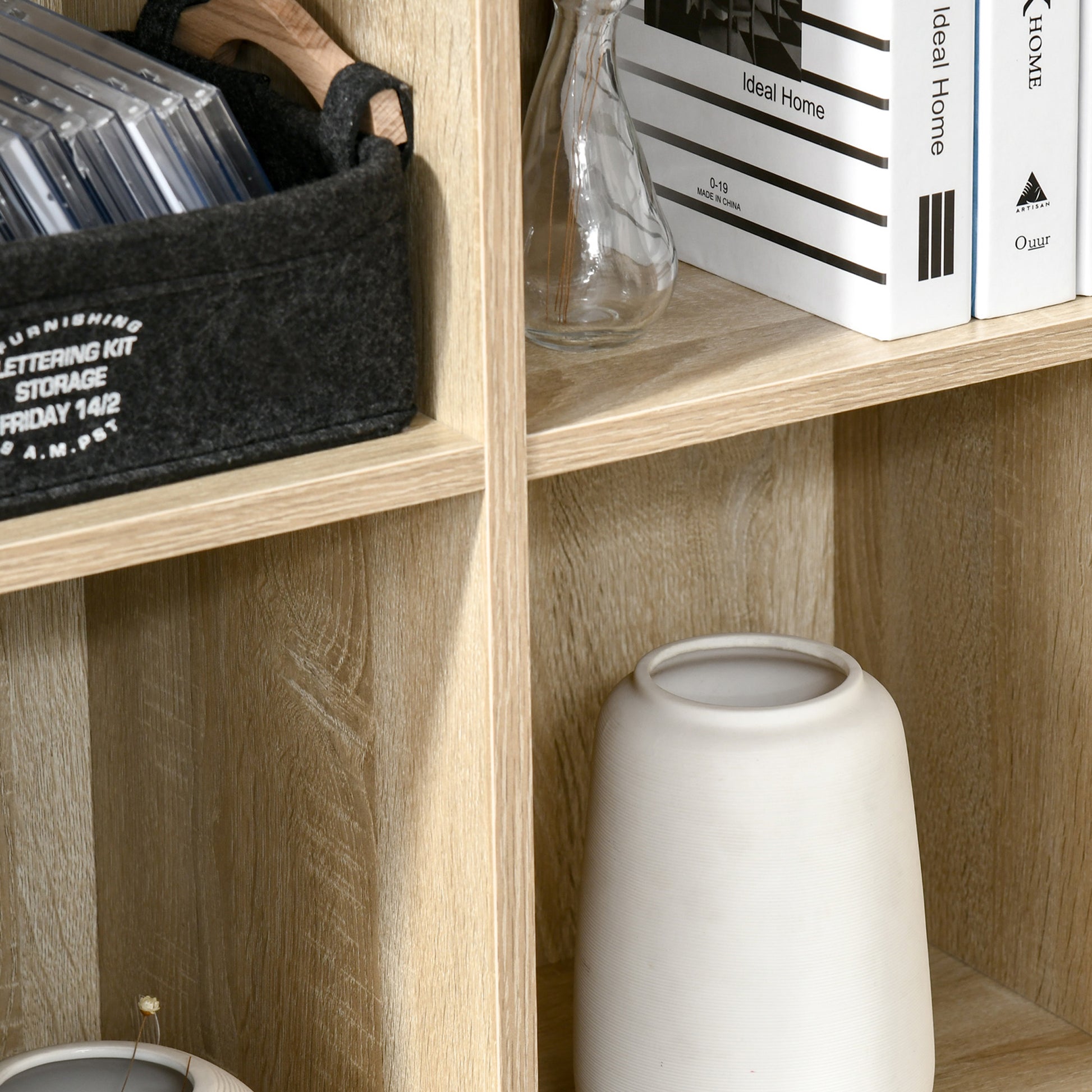 HOMCOM Oak Effect Six-Cube Storage Unit - ALL4U RETAILER LTD