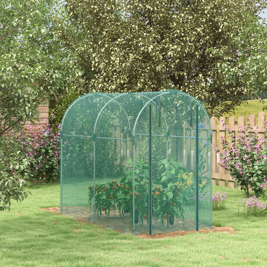 Outsunny 240 x 120cm Mini Polytunnel Greenhouse With Galvanised Steel Frame And Mesh Cover