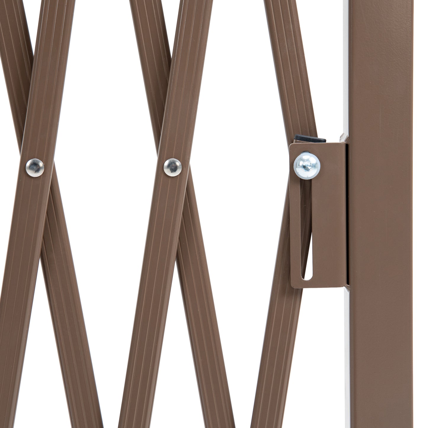 Outsunny Set Of 2 Expanding Garden Fence Aluminium Freestanding Foldable Picket Fence 300 Cm By 103.5 Cm Dark Brown