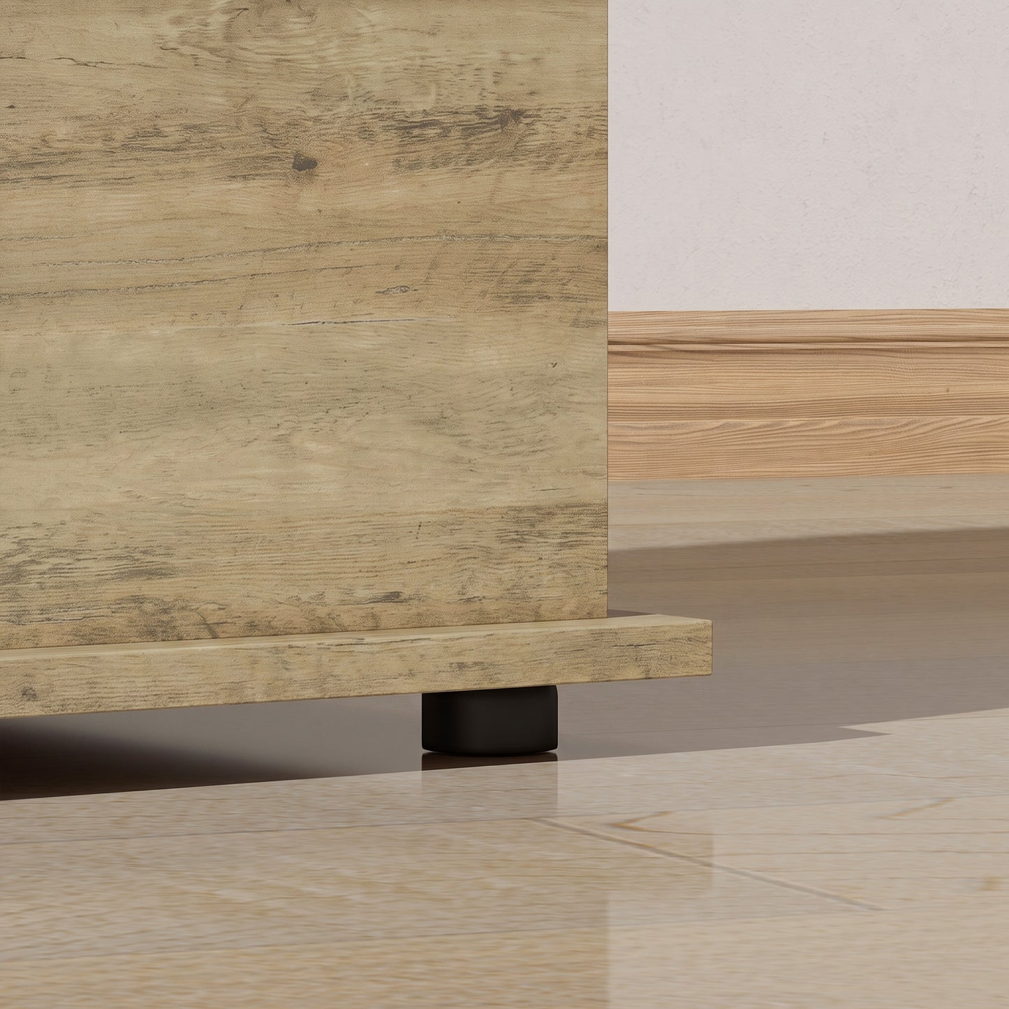 Homcom 114L Grey Wooden Storage Bench With Safety Lid For Bedroom