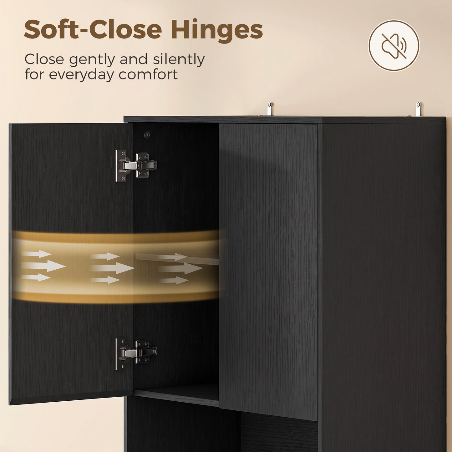 HOMCOM 170 cm Kitchen Pantry Cabinet Freestanding Storage Cabinet With Soft Close Hinges Black Wood Effect