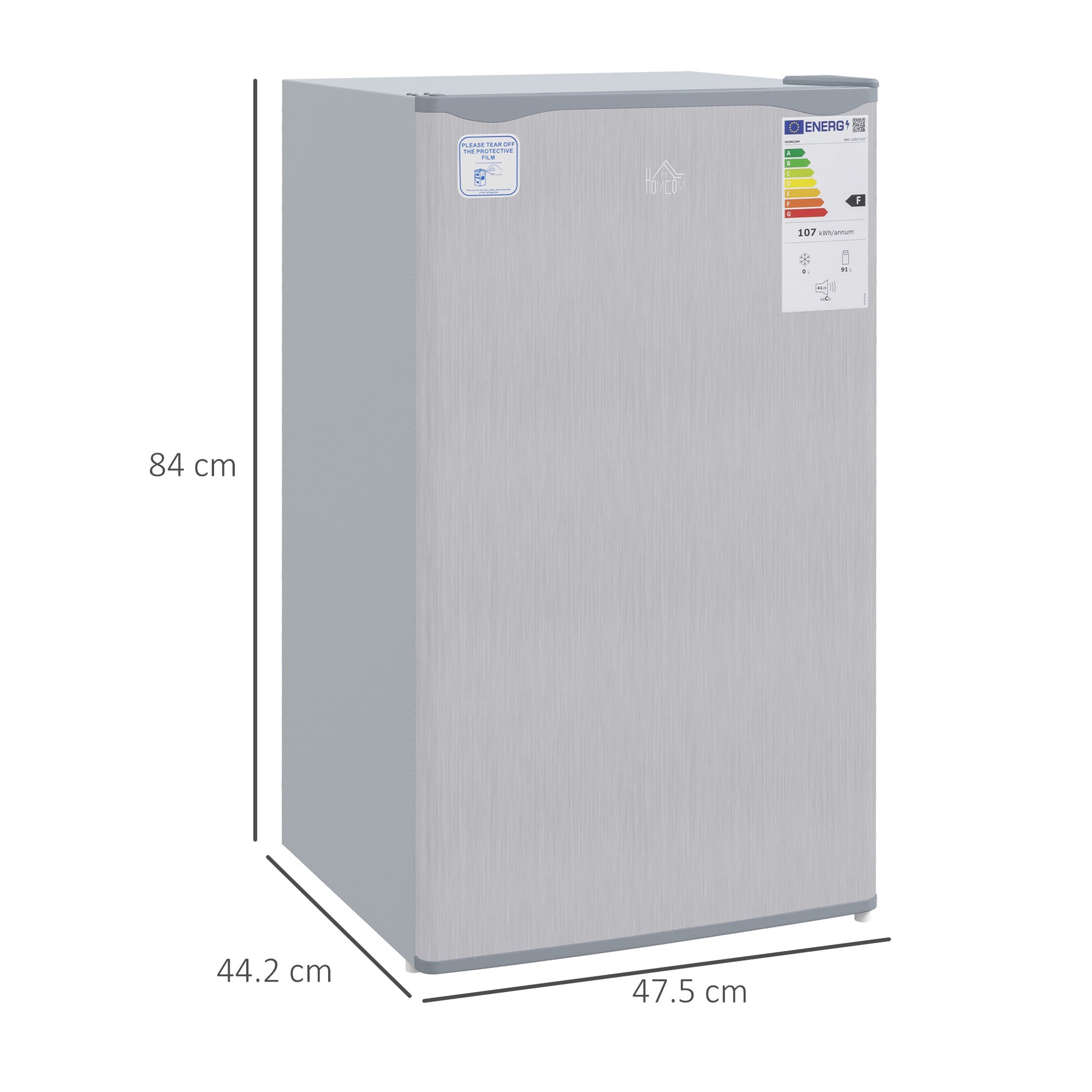 HOMCOM Space-Saving 91L Under Counter Refrigerator with Chiller Box and Adjustable Thermostat - ALL4U RETAILER LTD