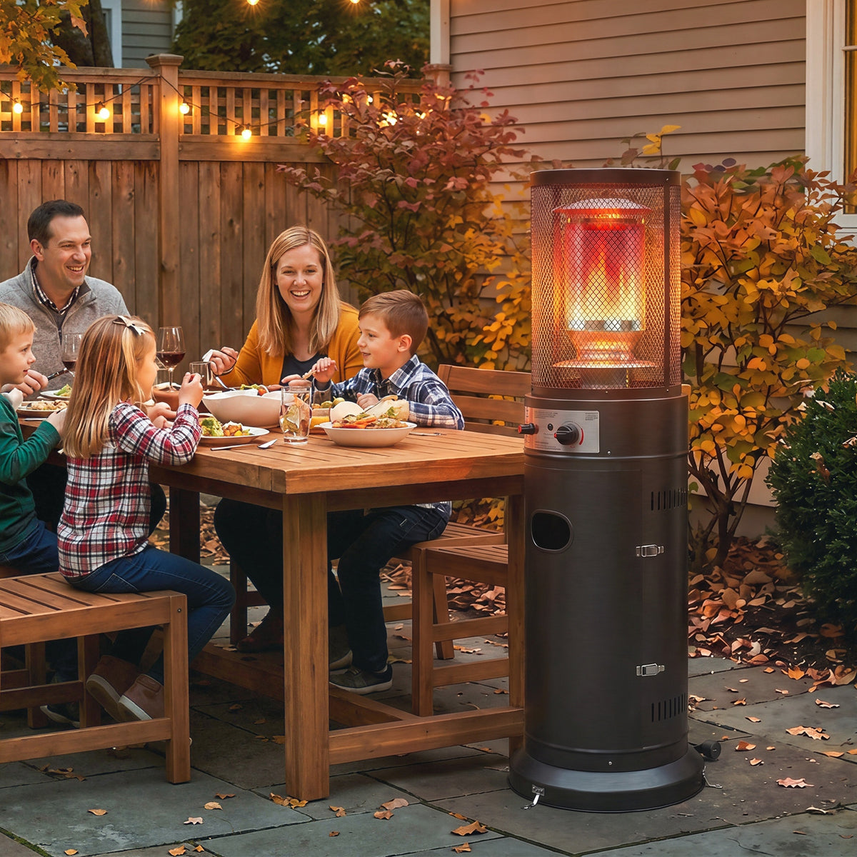 Outsunny 11 kW Portable Propane Patio Heater with Tip Over Safety Protection