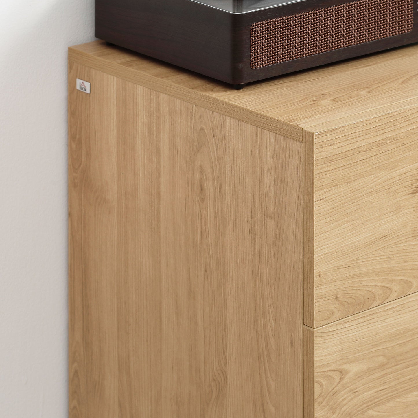 HOMCOM 3-Drawer Storage Chest with Wood Legs for Bedroom and Living Room, Natural Finish - ALL4U RETAILER LTD