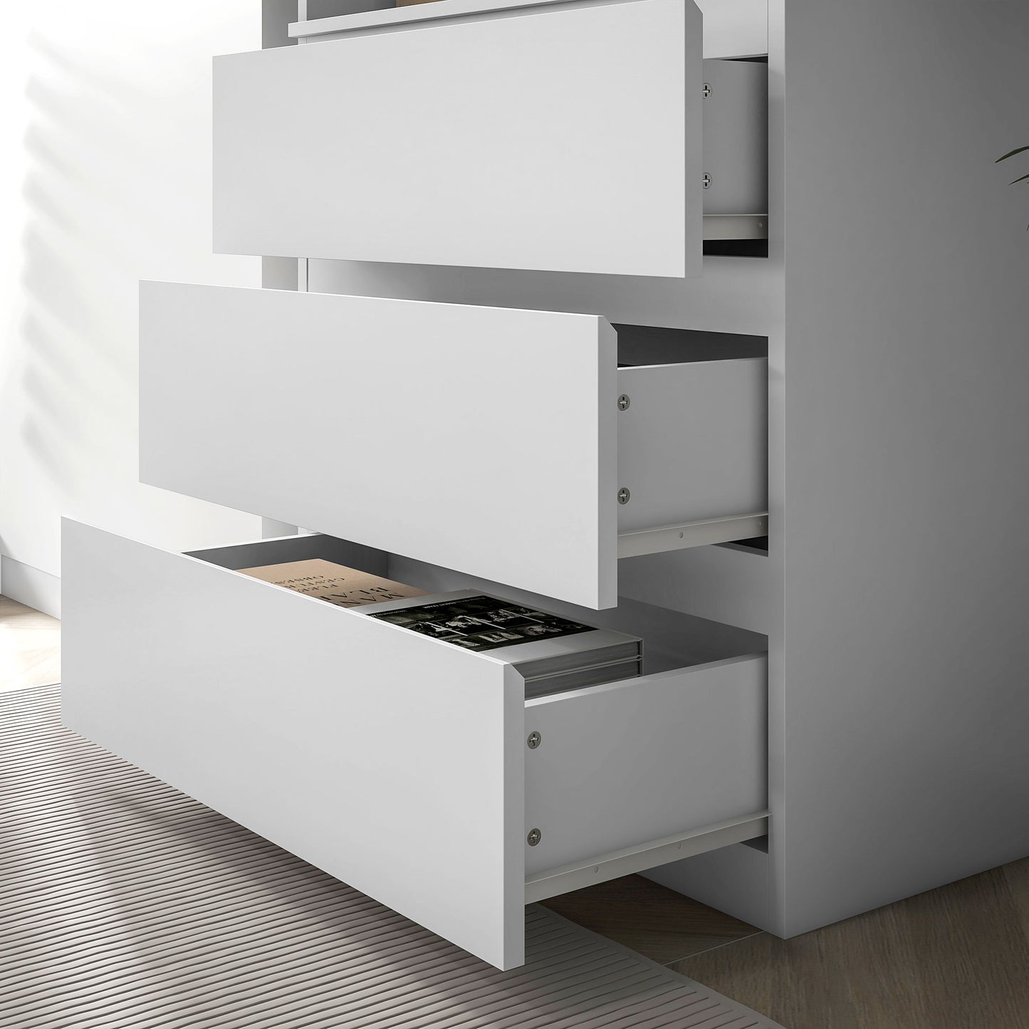 HOMCOM Elegant White 180cm High Bookcase with Shelves and Drawers - Ideal for Compact Spaces - ALL4U RETAILER LTD