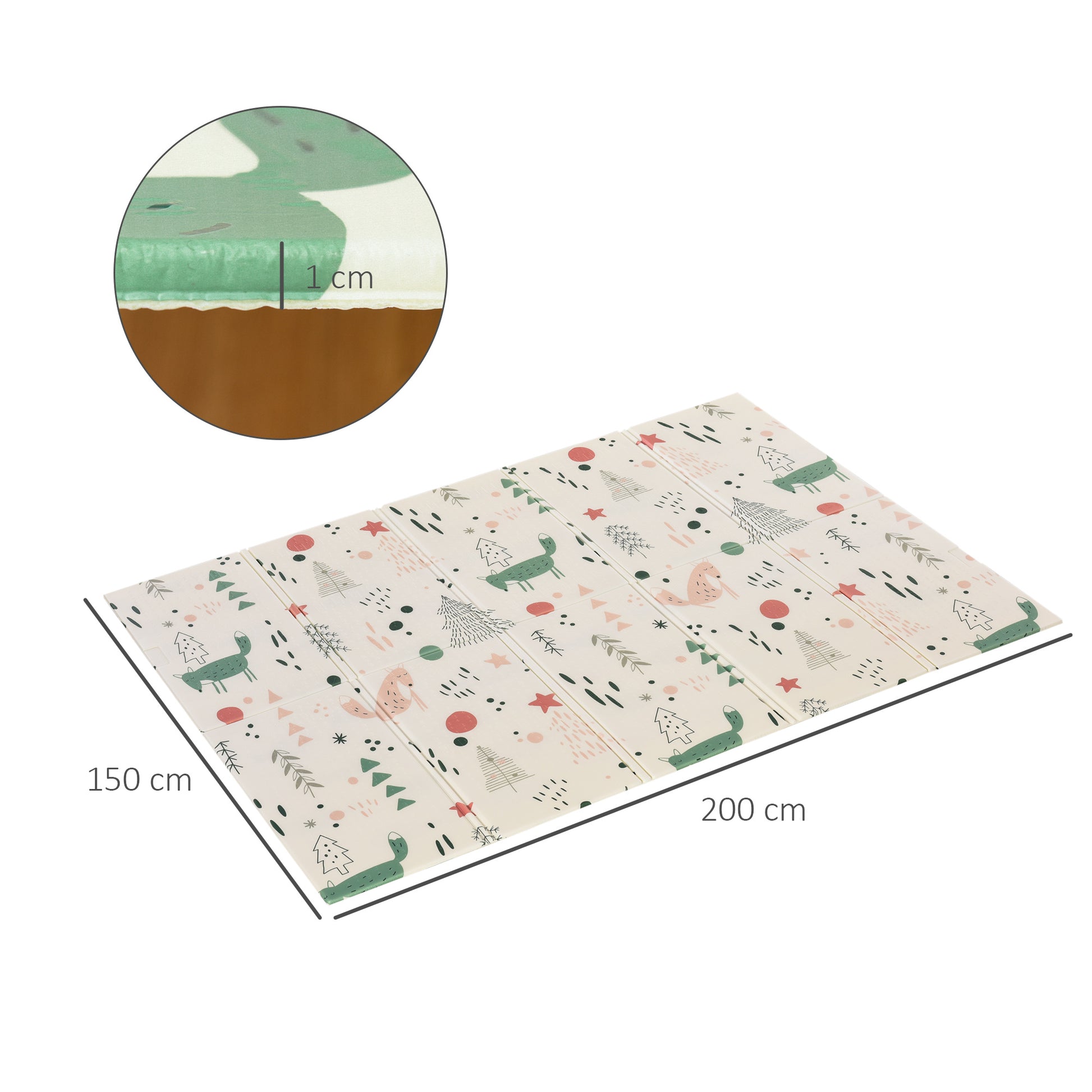 HOMCOM Kids Multi-Purpose Foldable Foam Mat - Reversible Educational Playmat for Safe Indoor & Outdoor Fun - ALL4U RETAILER LTD