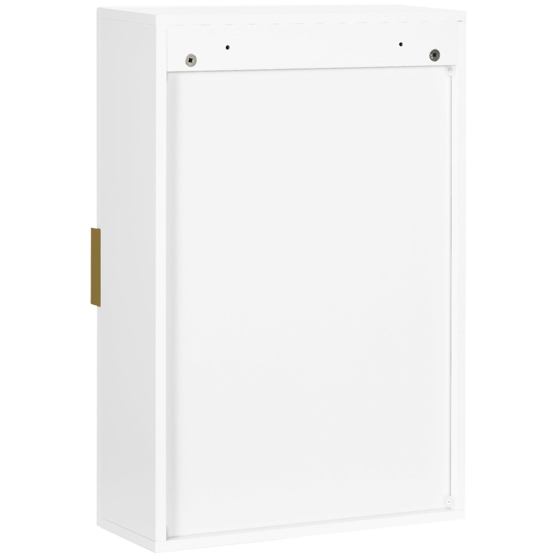 Kleankin White Bathroom Wall Cabinet with Adjustable Shelves - ALL4U RETAILER LTD