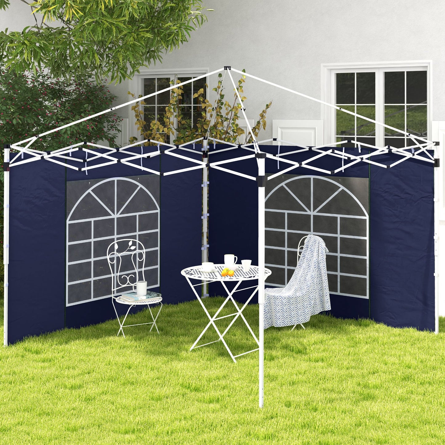 Outsunny Replacement Gazebo Side Walls Set 195 x 295 cm For 3x3m Or 3x6m Canopies Blue