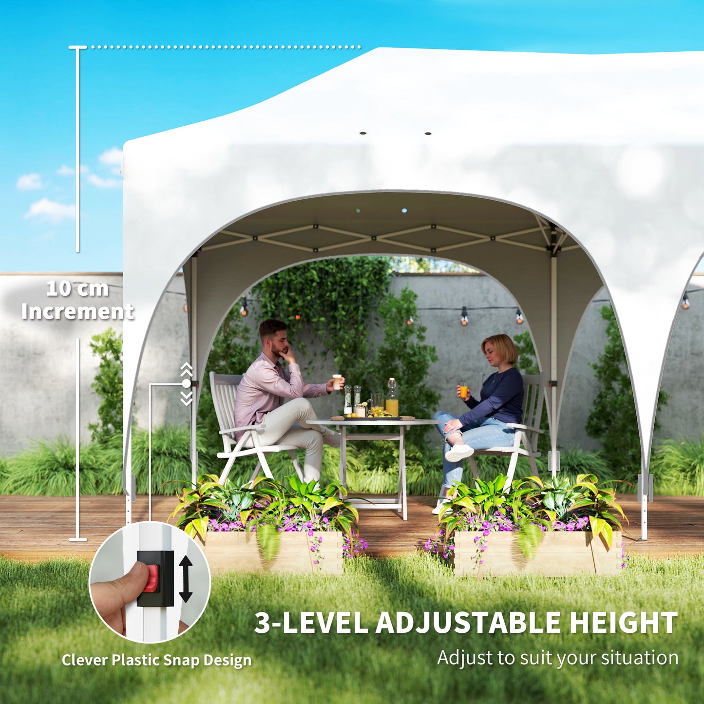 Outsunny 3 X 6m Pop Up Gazebo Shelter With Sides 6 Sandbags Garden Party Tent Marquee Carry Bag Light Grey White