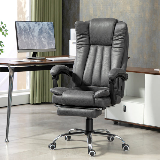 Vinsetto Dark Grey Massage Office Chair with Heat and Footrest - Six Vibration Points - ALL4U RETAILER LTD