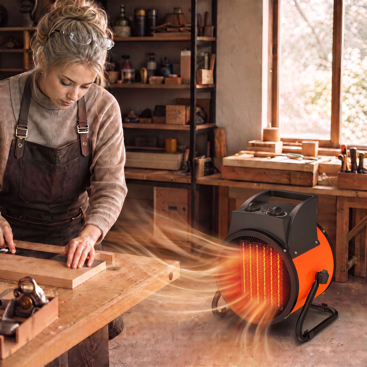 Outsunny 5000W Electric Ceramic Heater With Tilt Function And Thermostat