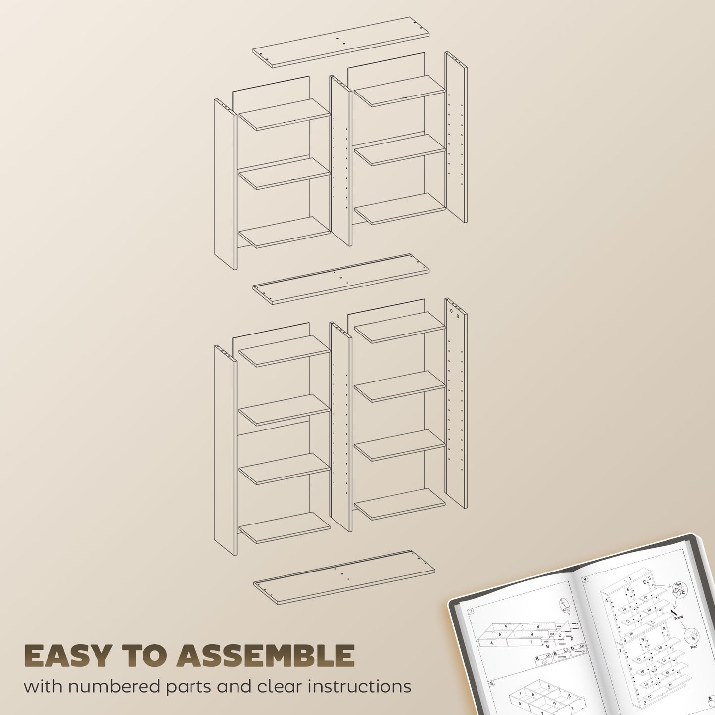 HOMCOM 640 CD Storage Tower White With 14 Adjustable Shelves And Anti Tip Design
