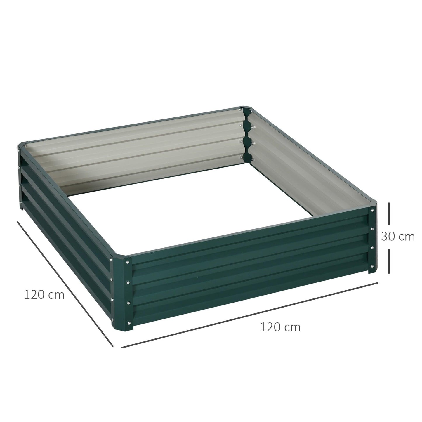 Outsunny Raised Garden Bed Metal Patio Backyard Flower Vegetable Planter Green - ALL4U RETAILER LTD