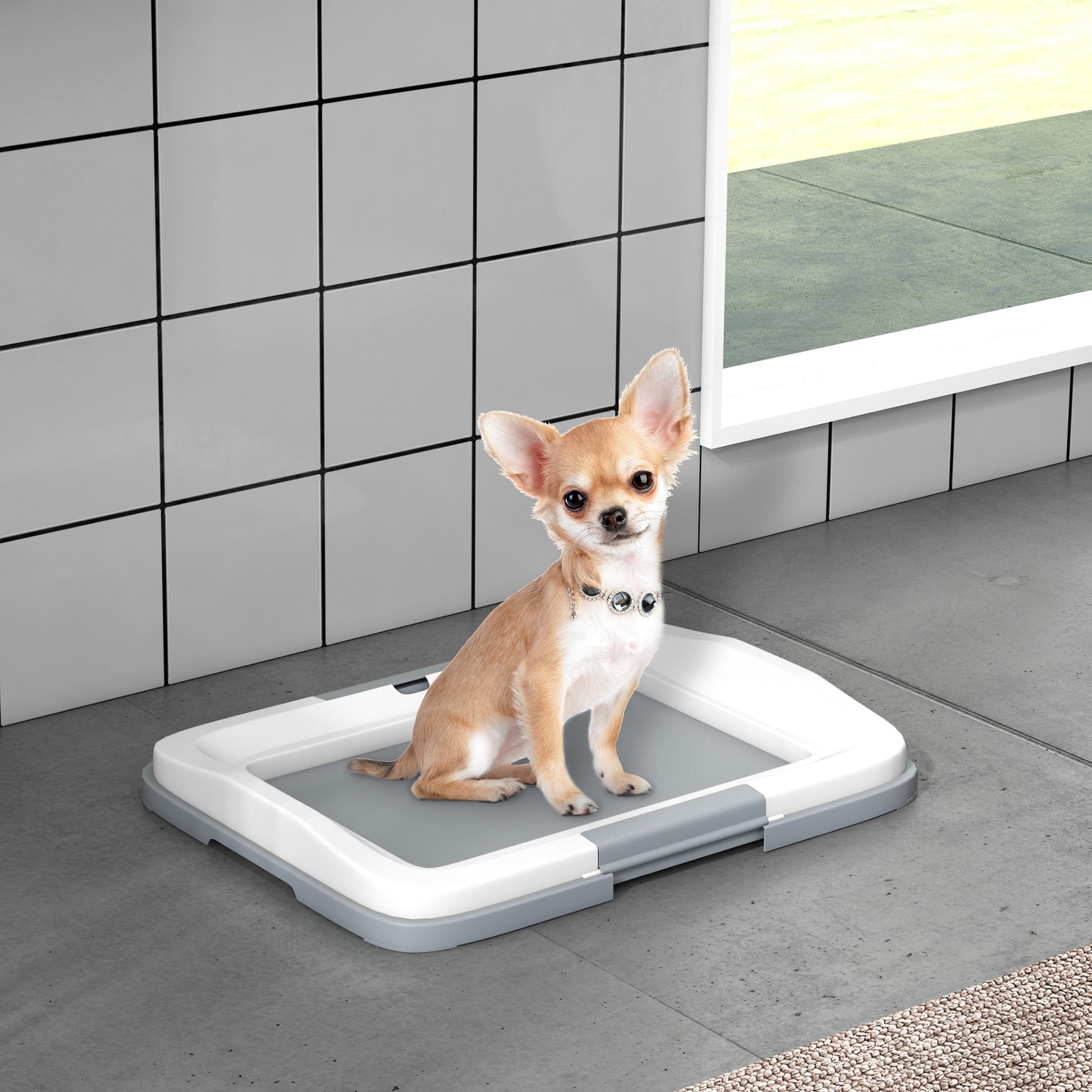 PawHut Compact Dog Training Toilet Tray - 47cm x 34cm - ALL4U RETAILER LTD