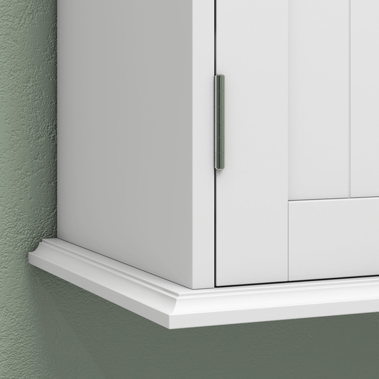 HOMCOM White Wall Mounted Bathroom Cabinet, 3 Tier Storage with Adjustable Shelf for Space Saving Organization