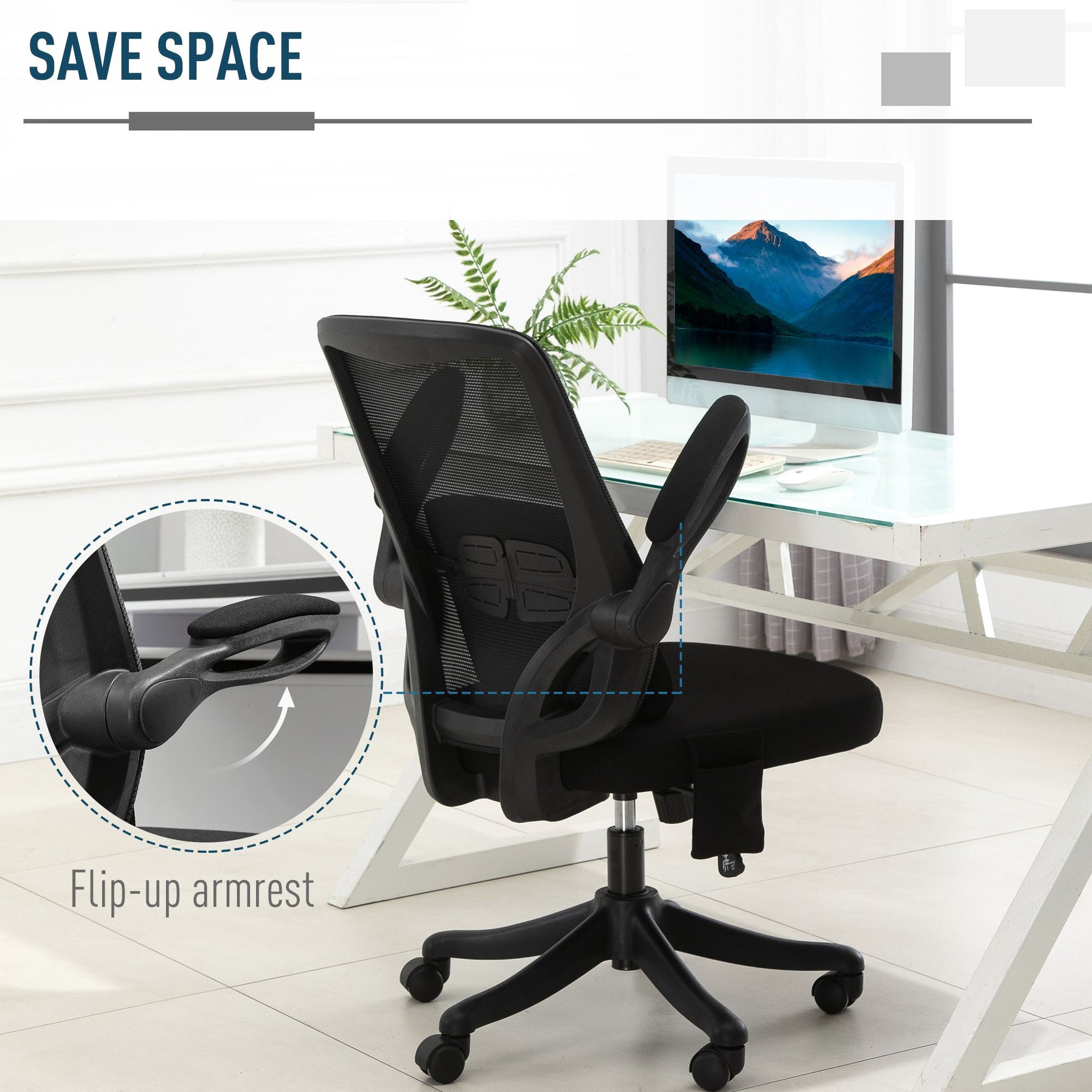 Vinsetto Ergonomic Black Massage Office Chair with USB Power, 360° Swivel and Lumbar Support - ALL4U RETAILER LTD