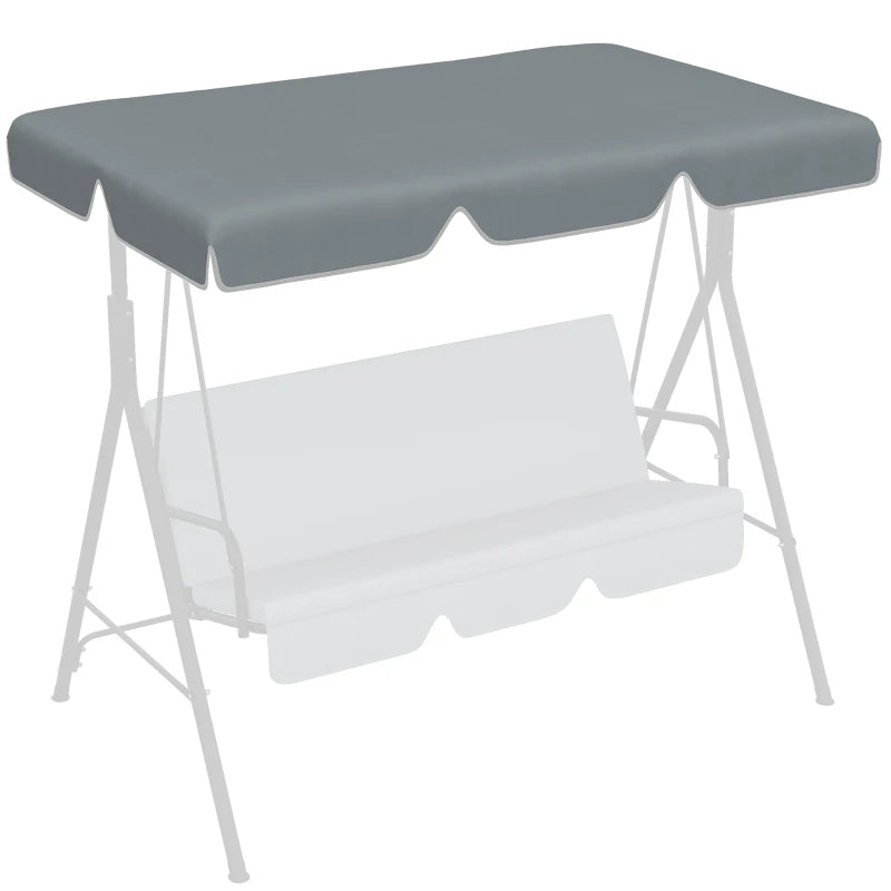 Outsunny Garden Swing Canopy Replacement 2 Seater | Swing Seat Replacement Cover | UV50+ Sun Shade (Canopy Only) | Dark Grey - ALL4U RETAILER LTD