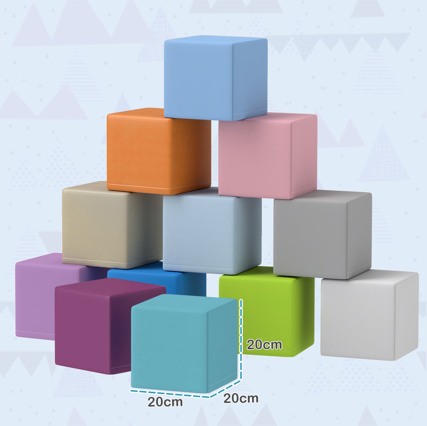 Colorful Soft Foam Play Blocks Set for Kids - 12 Piece Building and Stacking Toy - ALL4U RETAILER LTD