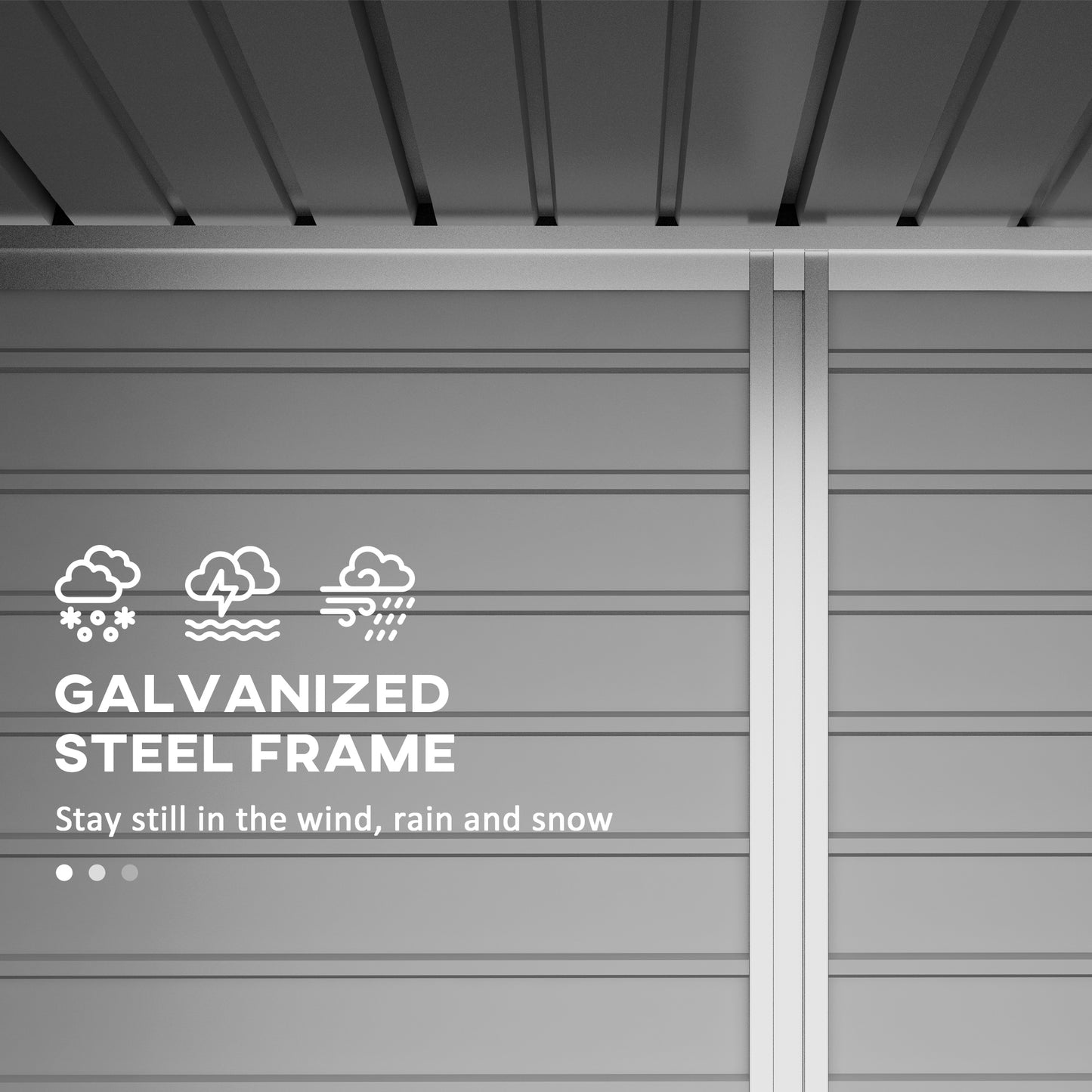 Outsunny 4 x 6ft Galvanised Metal Garden Shed With Locking Door Grey Weather Resistant Outdoor Storage for Tools