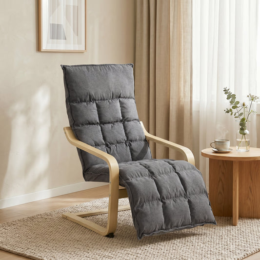 HOMCOM Modern Lounge Chair With Footrest And Plush Cushion In Linen Look Fabric For Relaxing Comfort Grey