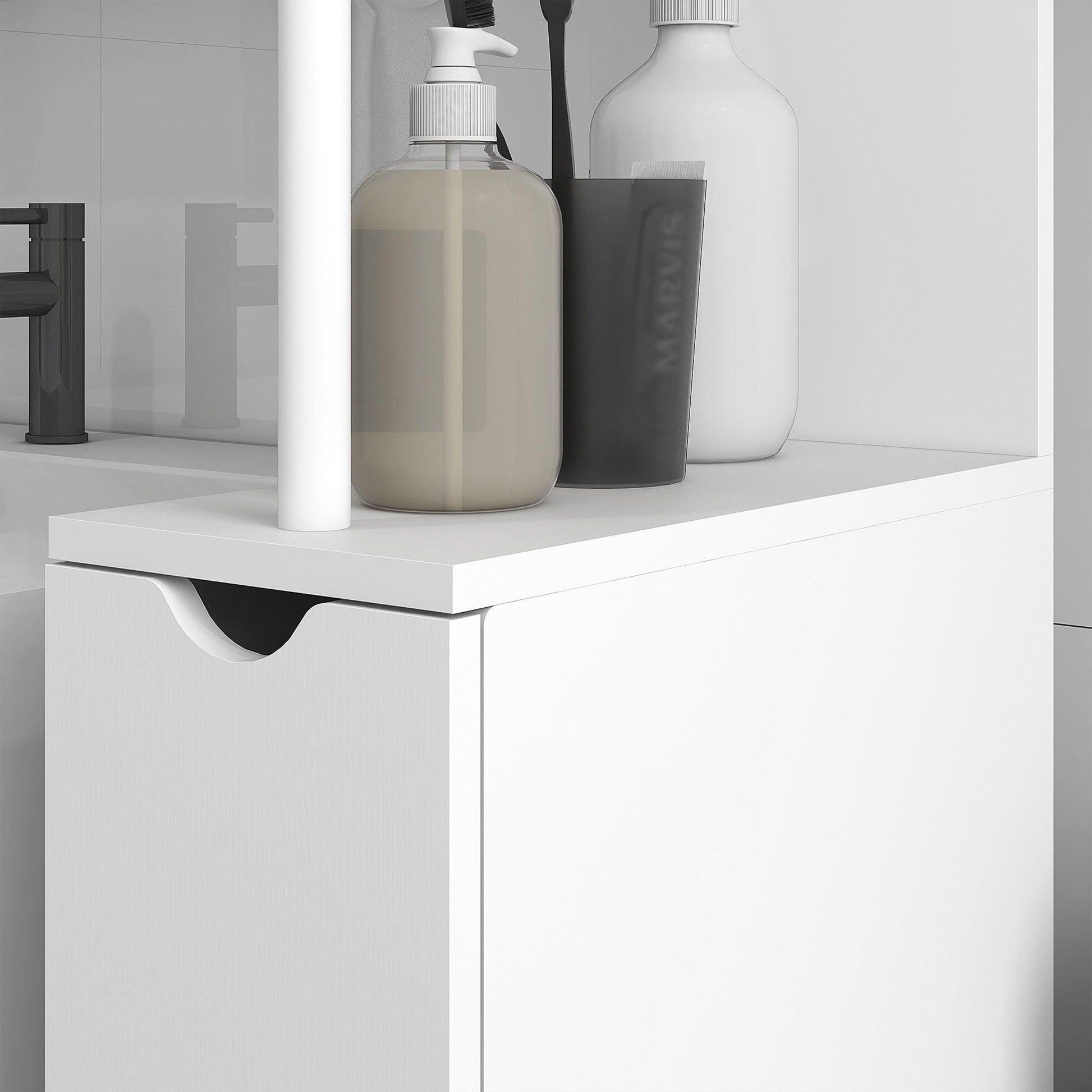 Kleankin Slim Bathroom Storage Cabinet, White - ALL4U RETAILER LTD