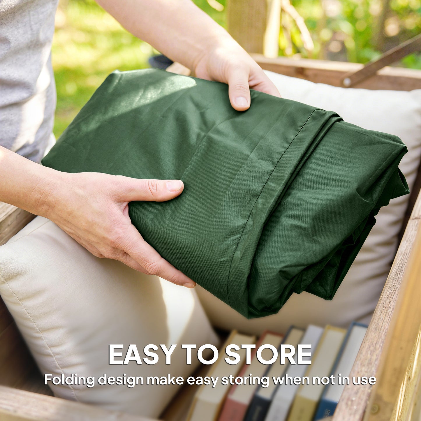 Outsunny Hanging Egg Chair Protective Cover 196 X 230 Cm Green Weather Resistant Oxford Fabric
