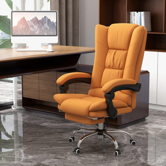 Vinsetto PU Leather Vibration Massage Office Chair with Heat, Footrest, Brown - ALL4U RETAILER LTD